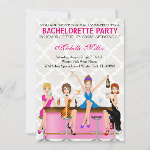 Invitation personnalisée Chic Bachelorette Bash