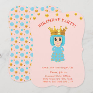 Invitation personnalisée d'anniversaire de fille m