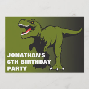 Invitation personnalisée d'anniversaire de T-Rex