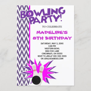 Invitation personnalisée de Bowling Birthday Party