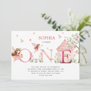 Invitation personnalisée de fée pour un 1er annive