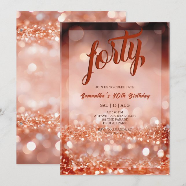 Invitation personnalisée de fête d'anniversaire en (Devant / Derrière)