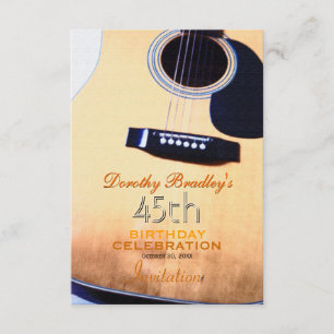 Invitation personnalisée de Folk Guitar 45e annive