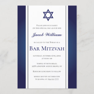 Invitation personnalisée de Jewish Bar Mitzvah