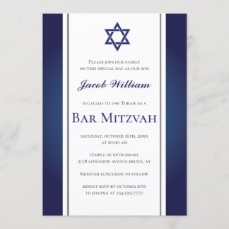Invitation personnalisée de Jewish Bar Mitzvah