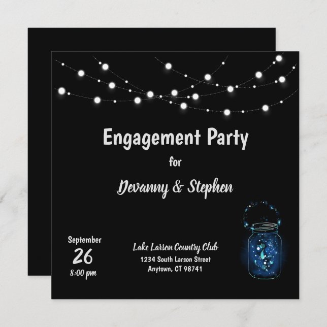 Invitation personnalisée de la soirée Firefly (Devant / Derrière)