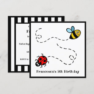 Invitation personnalisée de Ladybird et Bumblebee