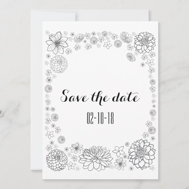 Invitation personnalisée de mariage rustique flora (Devant)