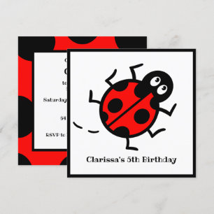 Invitation personnalisée de Motif Ladybird