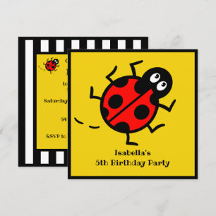 Invitation personnalisée de Motif Ladybird
