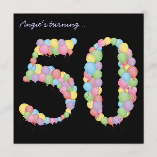 Invitation personnalisée des ballons du 50e annive