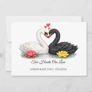 Invitation personnalisée Deux cœurs un amour pour