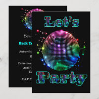 Invitation personnalisée Disco Ball Let's Party