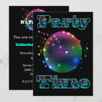 Invitation personnalisée Disco Ball Party