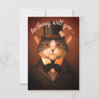 Invitation personnalisée drôle pour le chat garçon