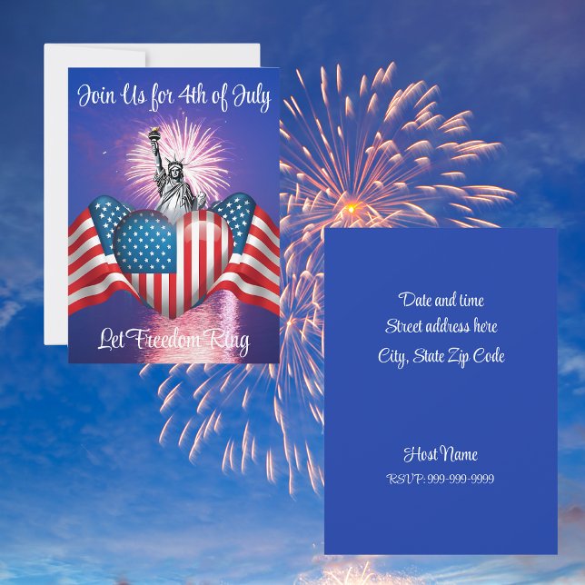 Invitation personnalisée du 4 juillet "Que la libe (Créateur téléchargé)