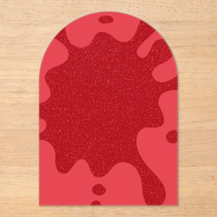 Invitation personnalisée en acrylique rouge tomate