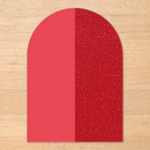 Invitation personnalisée en acrylique rouge tomate