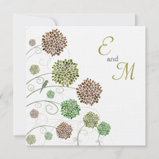 Invitation personnalisée fantaisie de dahlia de