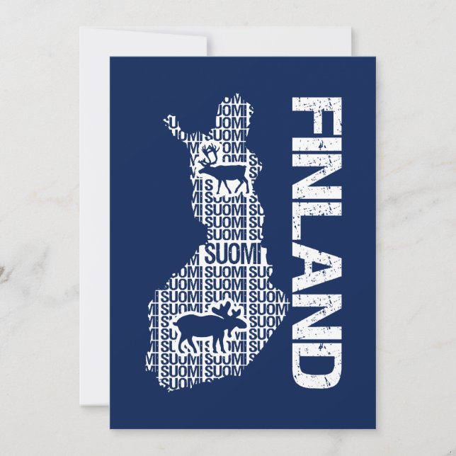 Invitation personnalisée FINLAND MAP (Devant)