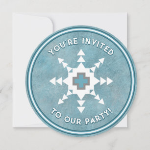Invitation personnalisée Flocon de neige d'hiver d
