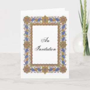 Invitation personnalisée Gold et Blue Elegant