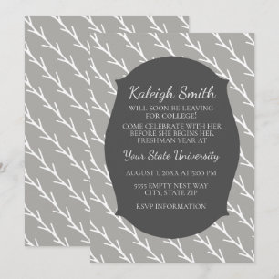 Invitation personnalisée grise et blanche pour une