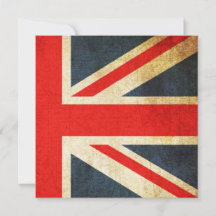 Invitation personnalisée Grunge Union Jack (Carré)
