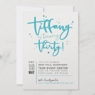 INVITATION PERSONNALISÉE IMPRIMER pour Tiffany
