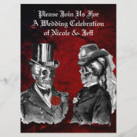 Invitation personnalisée Mariage Grunge Skull Coup