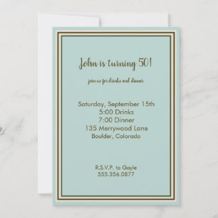 Invitation Personnalisée Marron et Aqua