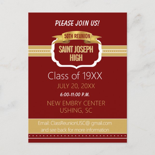 Invitation personnalisée Marron pour les 50 ans de (Devant)