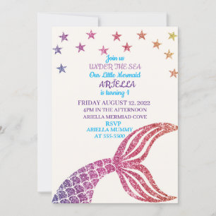 Invitation personnalisée Mermaid 1er anniversaire
