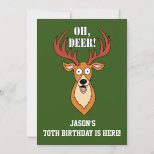 Invitation personnalisée Oh Deer 70e anniversaire