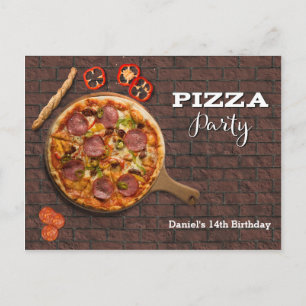 Invitation personnalisée Pizza Party