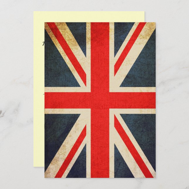 Invitation personnalisée Posh Union Jack (vertical (Devant / Derrière)