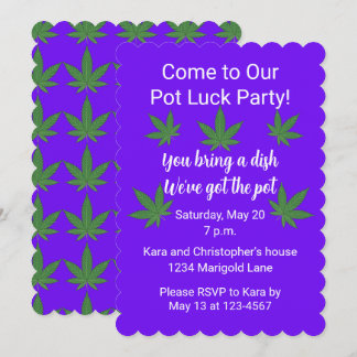 Invitation personnalisée Pot Leaf