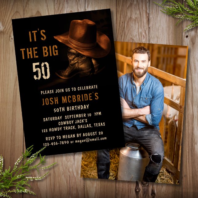 Invitation personnalisée pour 50 ans avec photo -  (Créateur téléchargé)