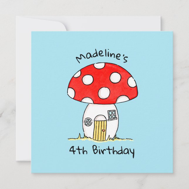 Invitation personnalisée pour enfants Toadstool (Devant)