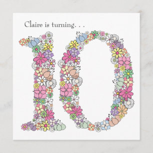 Invitation personnalisée pour la 10e Fille Anniver