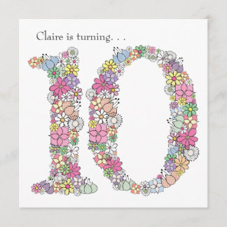 Invitation personnalisée pour la 10e Fille Anniver