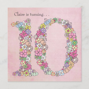 Invitation personnalisée pour la 10e Fille Anniver