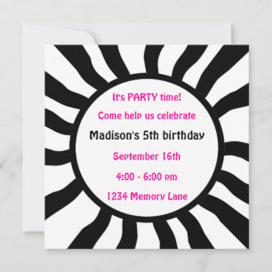 Invitation personnalisée pour la 5e fête d'anniver