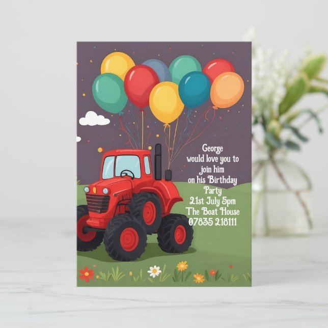 Invitation personnalisée pour la fête d'anniversai (Debout devant)