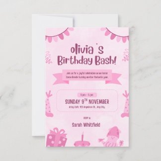 Invitation personnalisée pour la fille d'anniversa