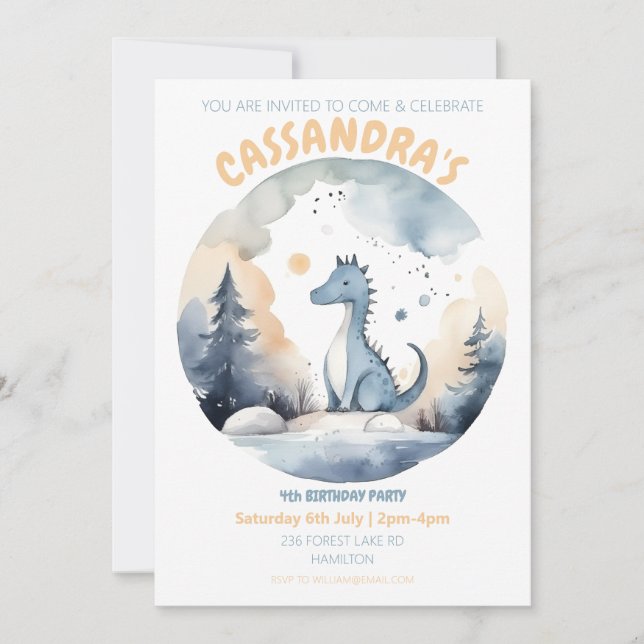 Invitation personnalisée pour l'anniversaire des e (Devant)
