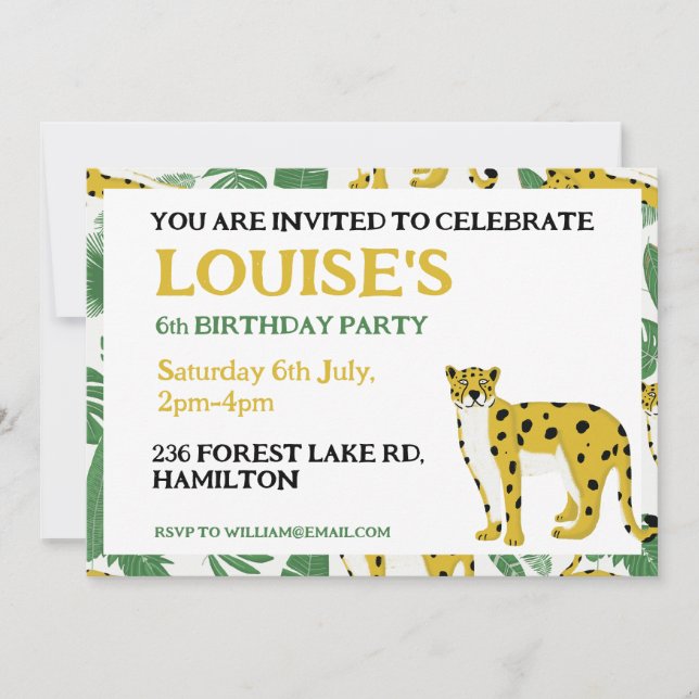 Invitation personnalisée pour l'anniversaire des e (Devant)