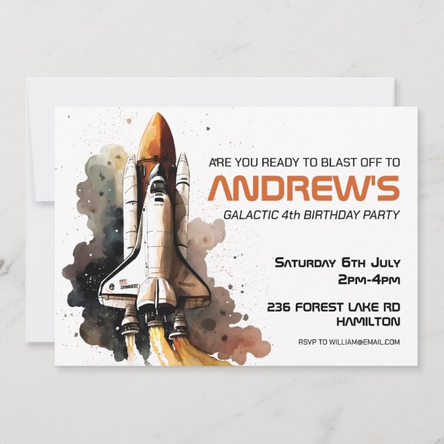 Invitation personnalisée pour l'anniversaire d'un  (Devant)