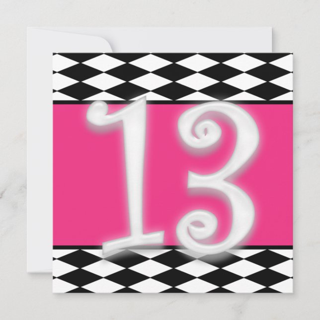 Invitation personnalisée pour le 13e anniversaire (Devant)