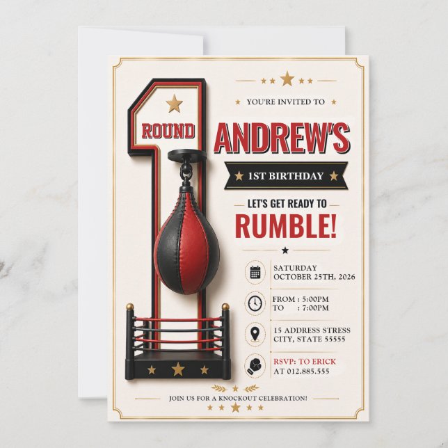 Invitation personnalisée pour le 1er anniversaire  (Devant)